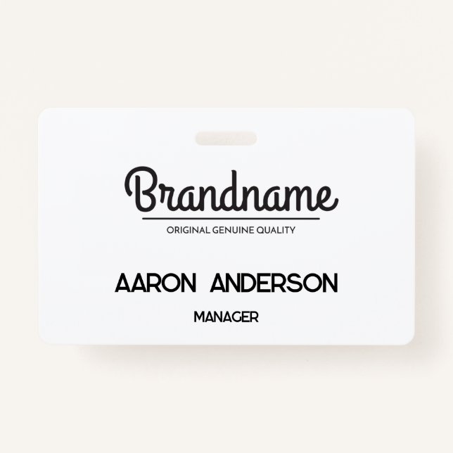 Company Logo Employee ID ID Badge (Front)