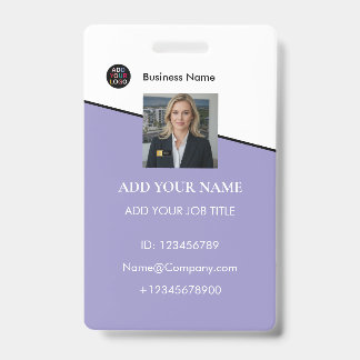 Company Logo Employee Name Badge Photo ID Card