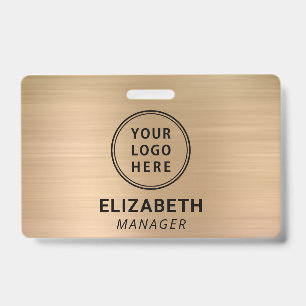 Company Logo Gold Name ID Badge