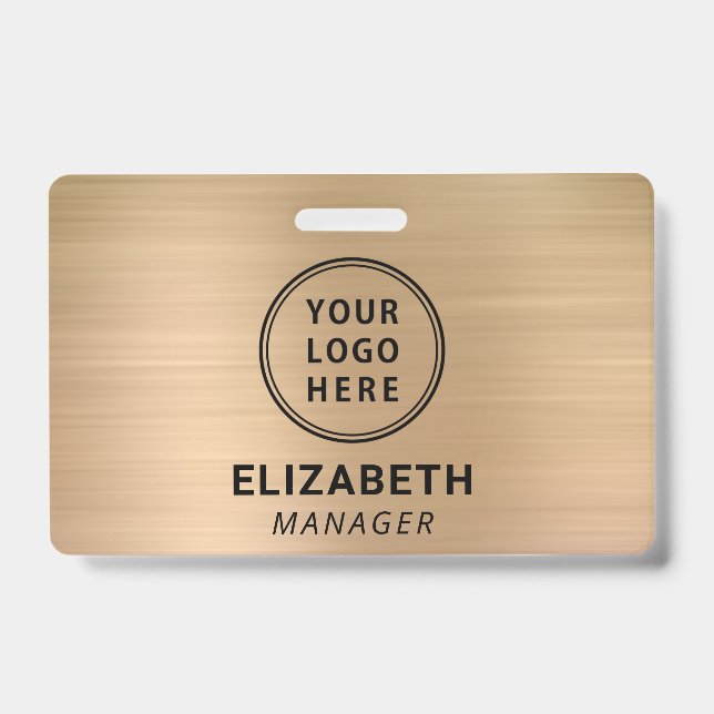 Company Logo Gold Name ID Badge (Front)