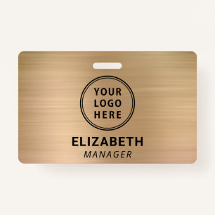Company Logo Gold Name ID Badge
