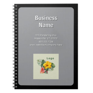 Company Logo Gray Spiral Photo Notebook