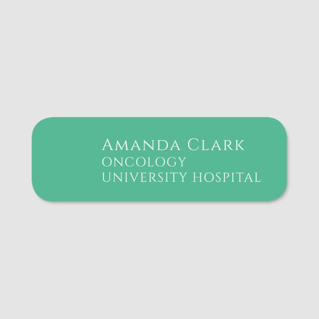 Company Logo Green Employee Staff Name Name Tag (Front)