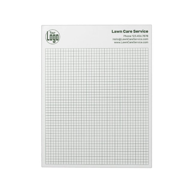 Company Logo Green Grid Graph Calcpad Notepad (Rotated)