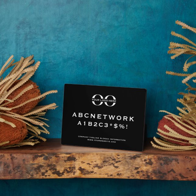 Company Logo Guest Wifi Password Sign Plaque (Side)