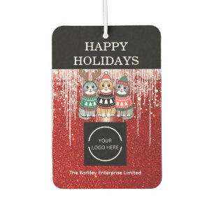 Company Logo Happy Holidays  Car Air Freshener