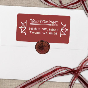 Company Logo, Holiday Burgundy Return Address Label