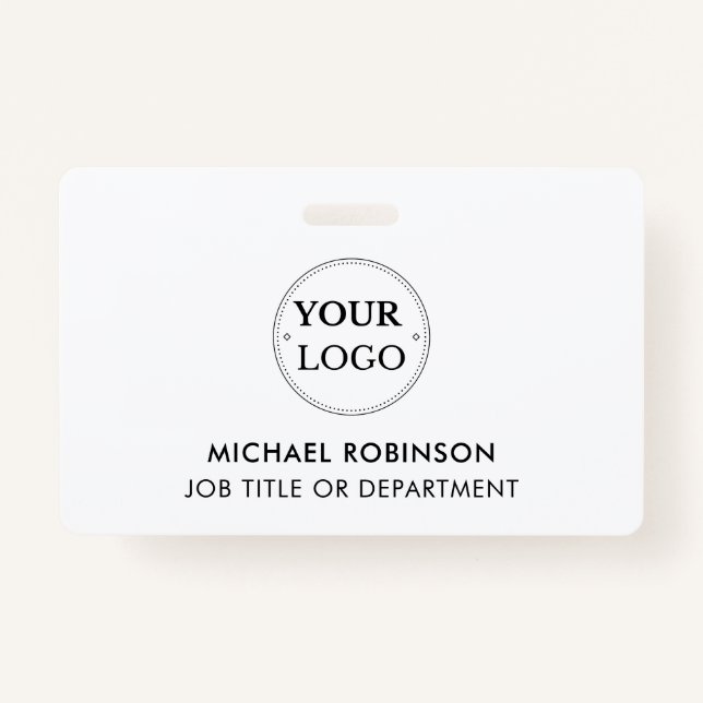 Company Logo ID Custom Employee Staff Minimalist ID Badge (Front)