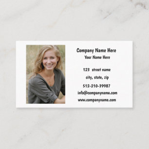 Company Logo, info & photo White Background on  Business Card