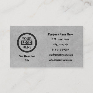 Company Logo & Information   Grey Background on  Business Card