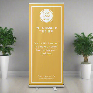 Company Logo l Modern Stylish Yellow & White Text Retractable Banner