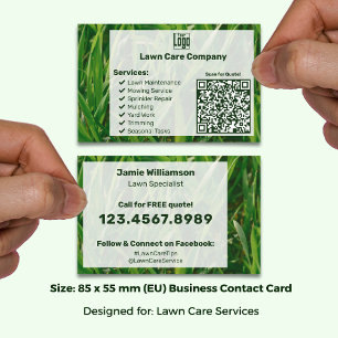 Company Logo List Call to Action Garden Care Business Card