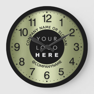 Company Logo Mint Green Name Slogan   Large Clock
