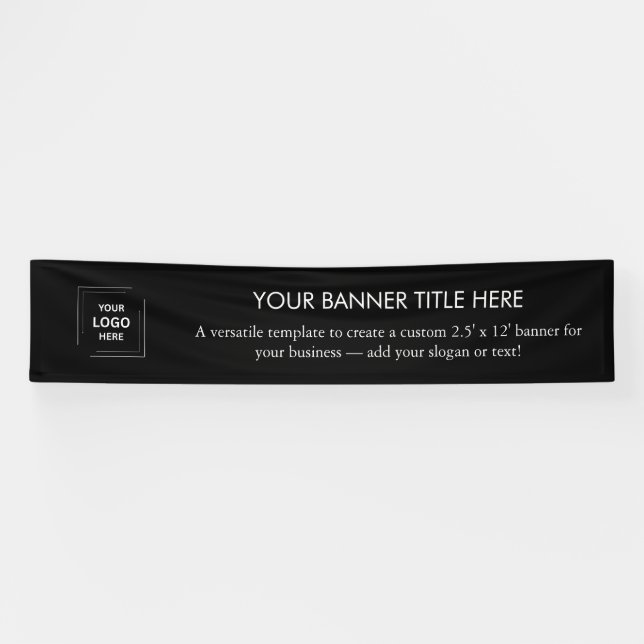 Company Logo | Modern Black 12' Business Banner (Horizontal)