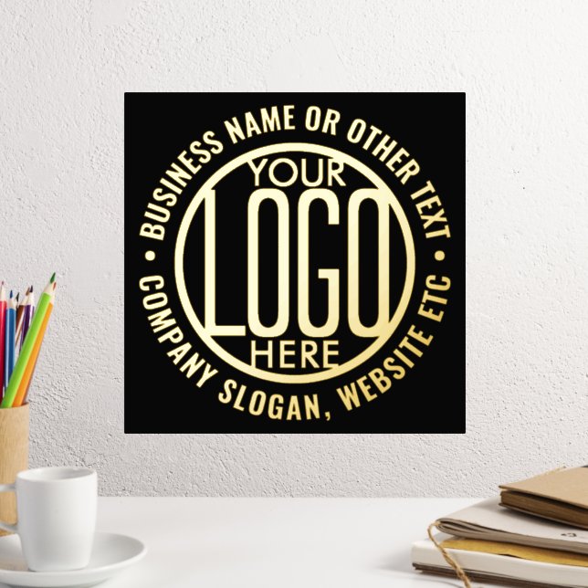 Company Logo Modern Elegant Business Promotional Foil Prints (In Situ (Desk 2))