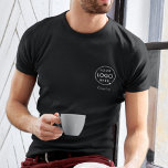 Company Logo Name | Black Business Employee Staff T-Shirt<br><div class="desc">A simple custom black business template in a modern minimalist style which can be easily updated with your company logo and text. If you need any help personalising this product,  please contact me using the message button below and I'll be happy to help.</div>