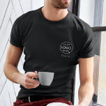 Company Logo Name | Black Business Employee Staff T-Shirt<br><div class="desc">A simple custom black business template in a modern minimalist style which can be easily updated with your company logo and text. If you need any help personalizing this product,  please contact me using the message button below and I'll be happy to help.</div>