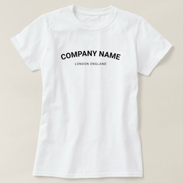 Company Logo Name | Business Employee Staff White T-Shirt (Design Front)