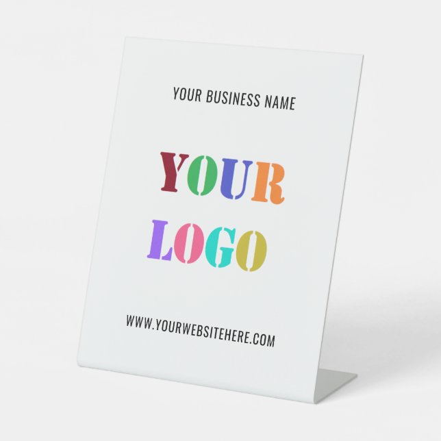 Company Logo Name Business Pedestal Sign Template (Front)
