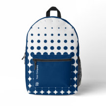 Company Logo Name Halftone Blue White