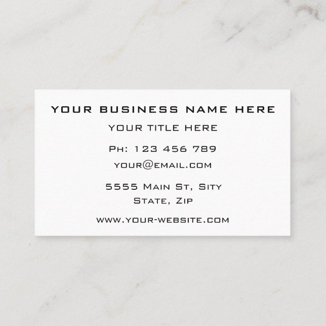 Company Logo Name Info Personalised Business Card (Back)