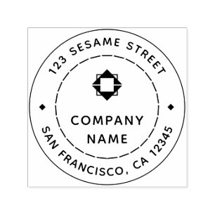 Company Logo Name Return Address Modern Elegant Self-inking Stamp