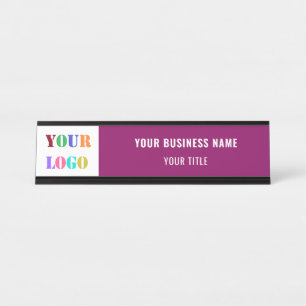 Company Logo Name Text Info Your Business Desk Name Plate