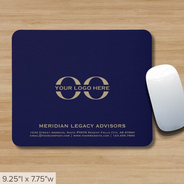 Company Logo Navy Blue Gold Mouse Mat (Creator Uploaded)