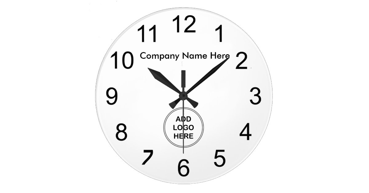 Company Logo Office Wall Clock Template Zazzle