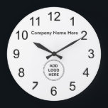 Company Logo Office Wall Clock Template<br><div class="desc">Add your logo to these company branded office wall clocks you can customise online. Replace our logo template with your own business logo or graphic and add your company name, inspirational message, or company slogan and tagline. Display your branded wall clocks in every company office to display your message while...</div>