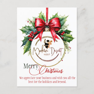 Company Logo ornament custom Holiday Postcard