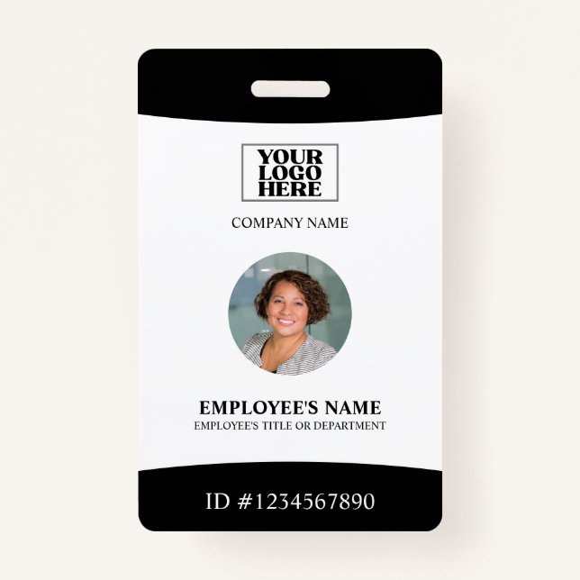 Company Logo Photo Employee ID Badge (Front)
