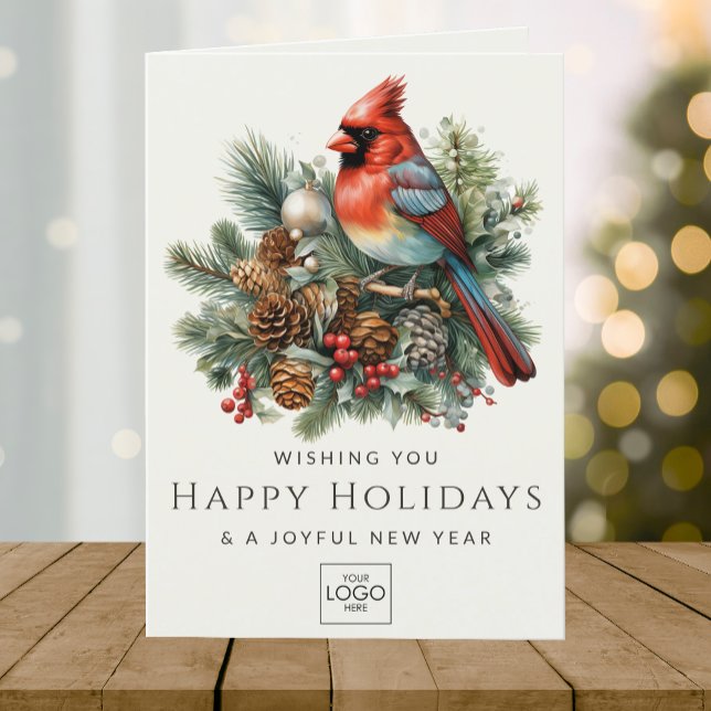Company Logo Professional Elegant Custom Christmas Holiday Card (Creator Uploaded)