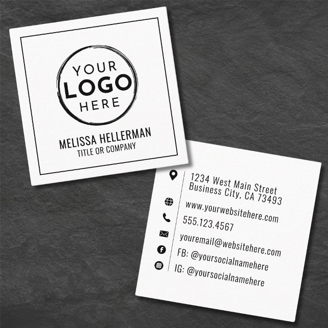 Company Logo Professional Minimalist Square Business Card (Company Logo Professional Minimalist Square Business Card )
