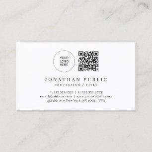 Company Logo Professional Modern Elegant QR Code Business Card