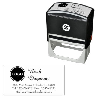 Company Logo Professional Name Contact Information Self-inking Stamp