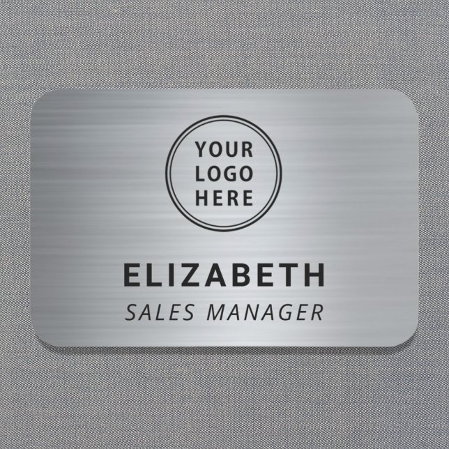 Company Logo Professional Silver Name Tag (Creator Uploaded)