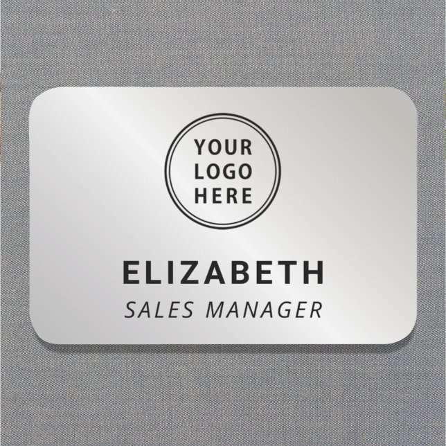 Company Logo Professional Silver Name Tag (Creator Uploaded)