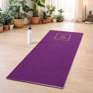 Company logo purple classic business studio yoga mat