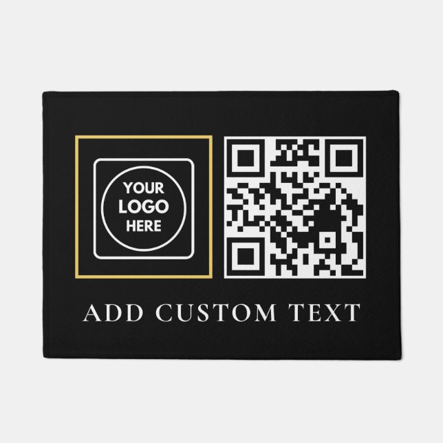 Company Logo QR Code Business doormat (Front)