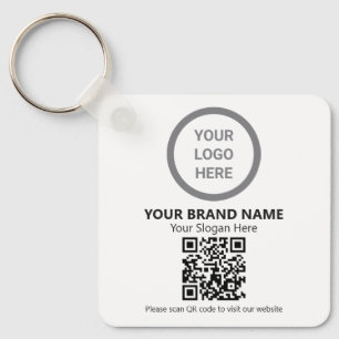Company Logo QR Code Double Sided Promotional Gift Key Ring