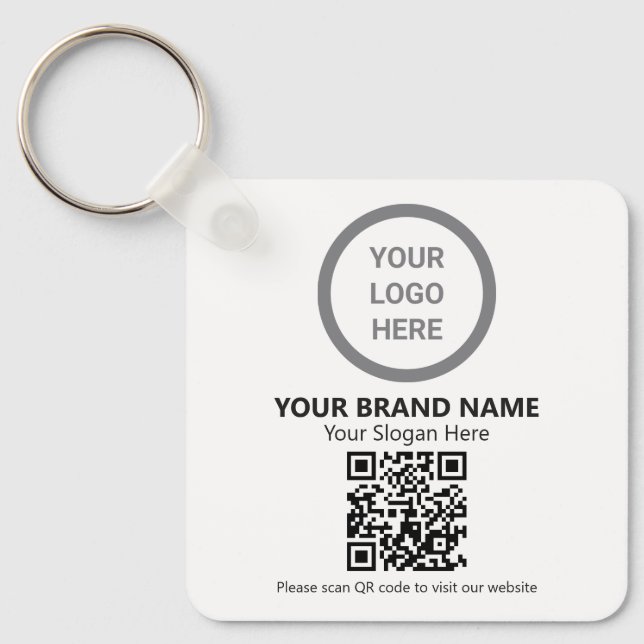 Company Logo QR Code Double Sided Promotional Gift Key Ring (Front)