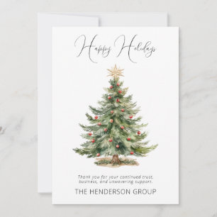 Company Logo QR Code Happy Holidays Christmas Tree Holiday Card
