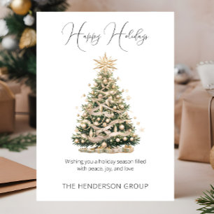 Company Logo QR Code Happy Holidays Christmas Tree Holiday Card