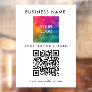 Company Logo QR Code Modern Elegant Trendy Window Cling
