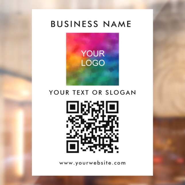 Company Logo QR Code Modern Elegant Trendy Window Cling (Sheet 2)