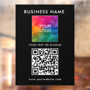 Company Logo QR Code Modern Elegant Trendy Window Cling