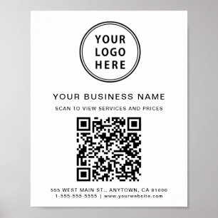 Company Logo QR Code Poster