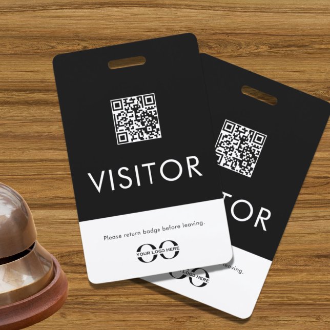 Company Logo QR Code Visitor Badge ID Badge (Creator Uploaded)