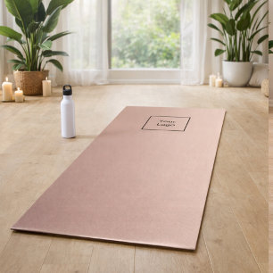 Company logo rose gold metallic business yoga mat